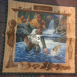 Rustic Fishing Scene Throw Pillow